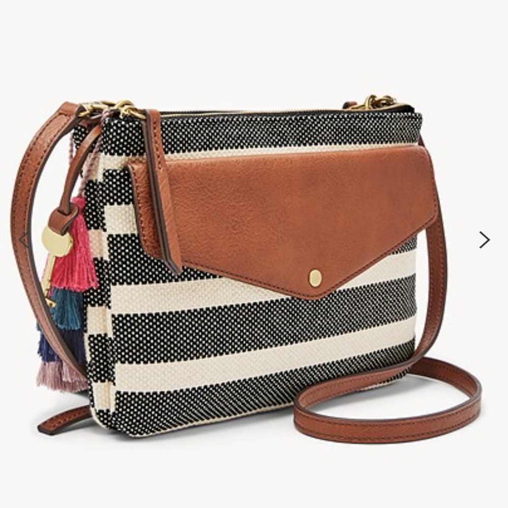 Fossil Devon Small Striped Crossbody